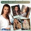 Clip-In Real Hair Extensions, Medium Brown, Hair Extensions Hairpiece, Heat-Resistant,