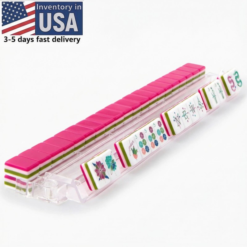 Pink US Local Stock Acrylic American Mahjong Tiles Pink 4-layer