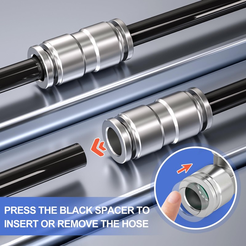 Bwintech 2 Pcs 6mm Straight Push to Connect Pneumatic Fitttog,2