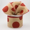 2.5" Wide Expressions Faux Burlap Giant Polka Dot Wired Ribbon