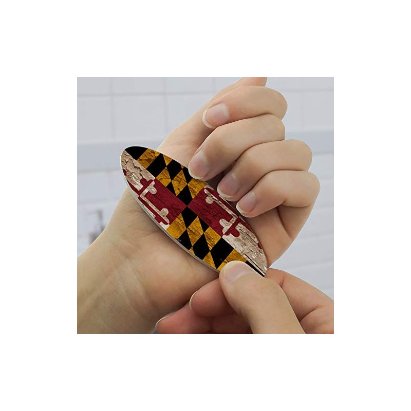 Rustic Distressed Maryland State Flag Double-Sided Oval Nail File Emery