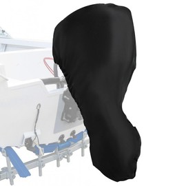 Boat Motor Covers,Heavy Duty Full Size Outboard Boat Engine Cover 600D Waterproof Oxford Fabric Motor Hood Cover with Adjustable Straps Black Cover 15-20HP