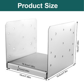 SPACEEUP 8x8 Post Base 2 Pcs Adjustable Post Anchor Bracket (Inner Size:7.5" x 7.5") Post Base Stainless Steel Concrete Post Anchor for Pavilion Deck Railing Support Decorative Anchor Plate