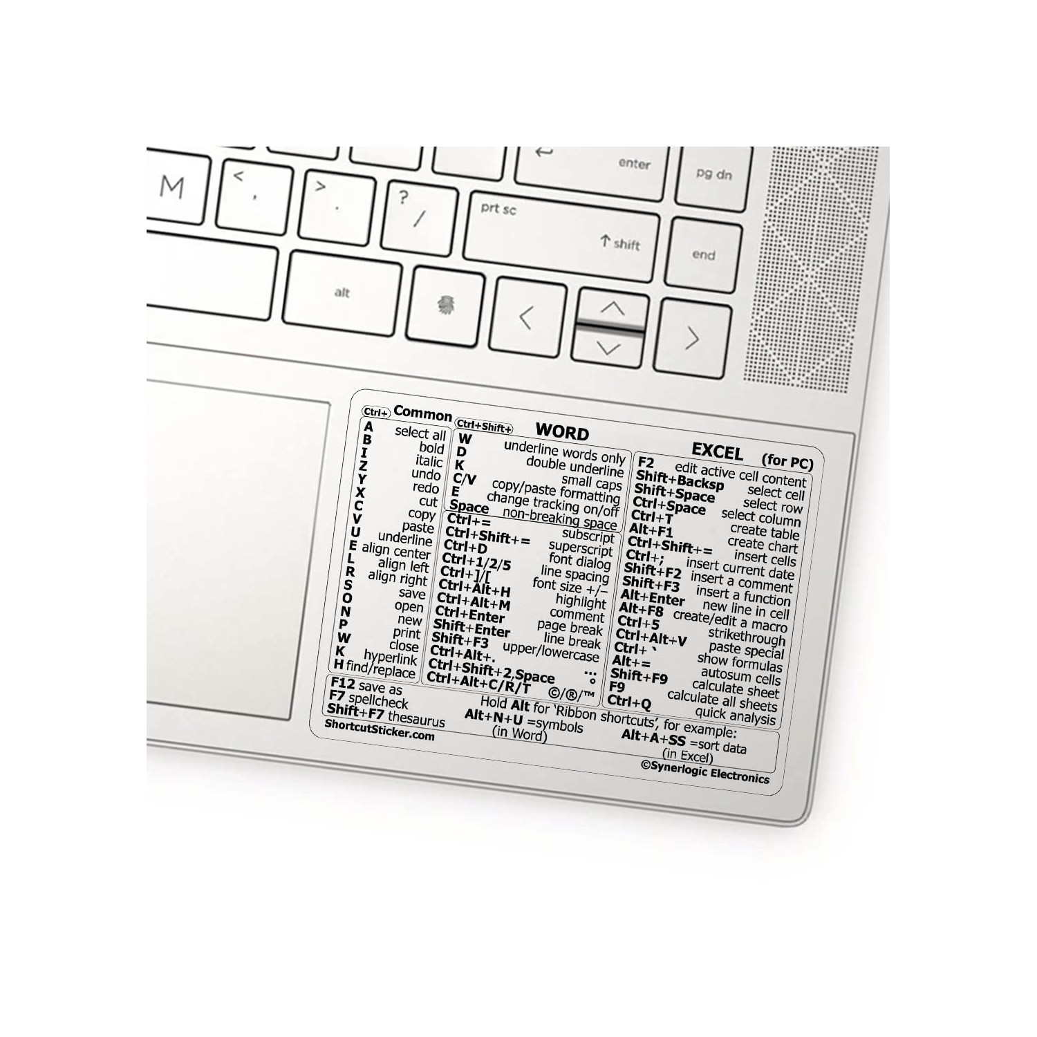 Synerlogic Word/Excel Windows Shortcut Sticker | Reference Guide ...