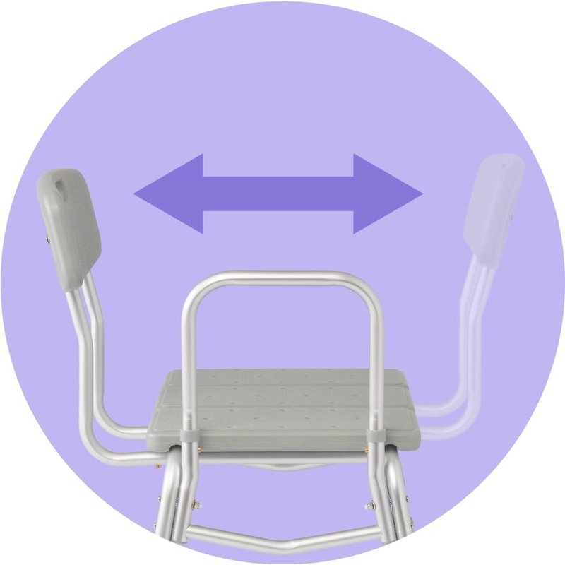 Medline Transfer Bench for Bathtubs and Showers, Adjustable Shower Bench