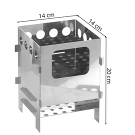 XXL Camping Stove Stainless Steel Mini Wood Stove Hobo Outdoor Stove Foldable Portable Wood Gas Hobo Stove for BBQ Picnic Garden Hiking Travel Camping Warmer Backpack Stove