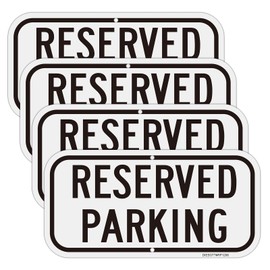 Reserved Parking Signs, 4 Pack 12x6Inch Aluminum Reserved Sign Outdoor, Fade Resistant, UV Protected, Weather, Durable Ink, Easy To Mount