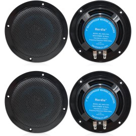 Herdio 4" 320W Ceiling Bluetooth Speakers 2 Way Flush Mount Ceiling Speakers 4PC - Black
