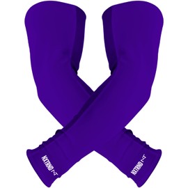 Nxtrnd Air-TEK Arm Sleeves, Breathable Football Compression Sleeves for Men, Sold as a Pair (Youth, Purple)