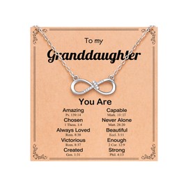 PINKDODO Granddaughter Cross Necklace, Granddaughter Gifts from Grandma Teen Girl Gifts for Teen Girls Stocking Stuffers for Girls Jewelry