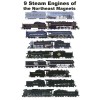 Steam Engines of the Northeast set of 9 magnets Andy Fletcher