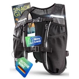 SASMO® Running Vest for Men and Women, 5L, Running Vest, Ultralight 270 g & Breathable, Running Backpack for Men and Women, 8 Pockets, Running Vest, Hydration Vest, Running Hydration Backpack, Running