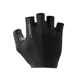 CASTELLI Men’s Espresso Glove, Short-Finger Cycling Gloves with Padding & UPF Protection for Road & Gravel Biking - Light Black - Large