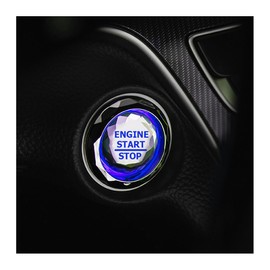 CGEAMDY Car Engine Start Stop Cover, Crystal Start Button Ignition Protection Cover, Engine Start Ring Stickers, Car Switch Button Push Button Crystal Cover, Car Internal Protection(Blue)