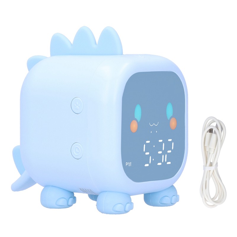 LED Alarm Clock Mini Portable Voice Control Temperature Display USB