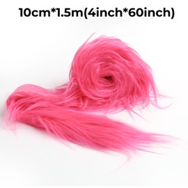 Shaggy Plush Faux Fur Fabric Precut Strips Rose Red Fur Fluffy Fuzzy Craft Fur for Christmas Decoration DIY Craft Gnomes Beard Hair Dwarf Cosplay Costume (Rose Red, 2x60 inch)