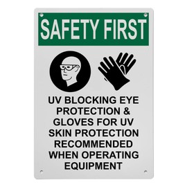 OSHA UV Blocking Eye Protection Sign, 8.5 x 11 in" OSHA Compliant PPE Multiple Sign, Weatherproof Plastic, UV resistant & Easy-to-Read Signage