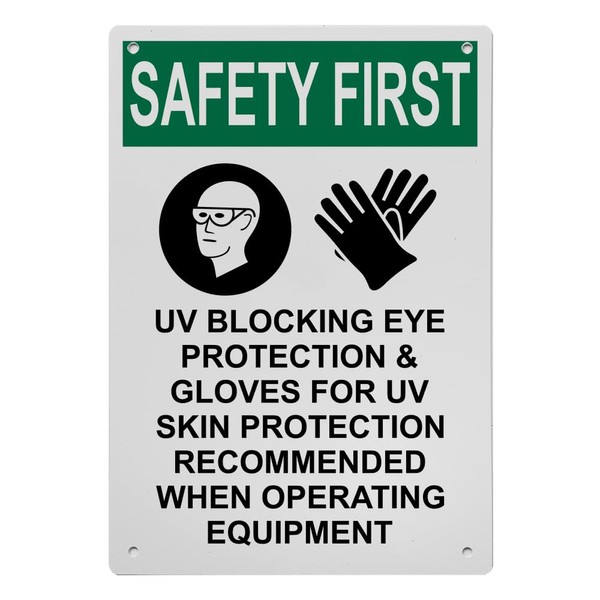 OSHA UV Blocking Eye Protection Sign, 8.5 x 11 in"