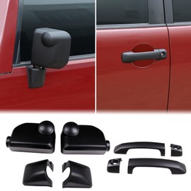 Aunginsy Rear View Mirror Cover Cap & Exterior Door Handle Protector Cover Kit Compatible with Toyota FJ Cruiser 2007-2021 Side Door Rearview Mirror Outer Door Handles Trim Decorative ABS Accessories