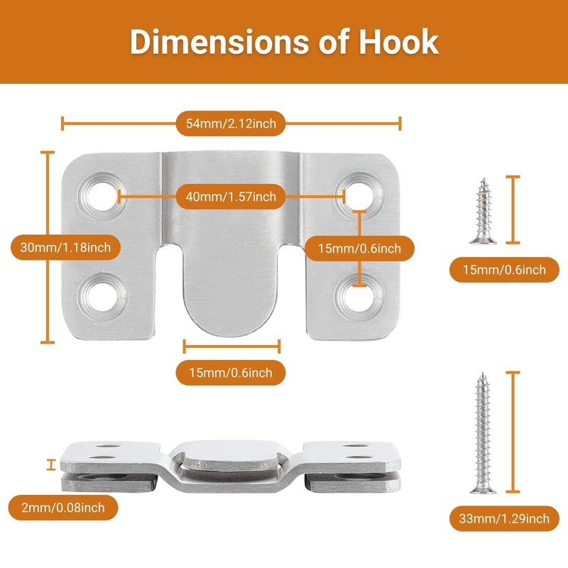 Stainless Steel Interlock Hanging Buckle, Concealed Mount Brackets Z Clip