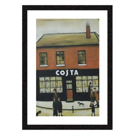 Greetingles Lowry-Style Framed Print. Beautiful Black Ash Frame (Lowry, PT Costa)