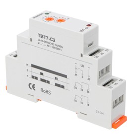 Wengart Delay Time Relay TBT7-C, Single Function Time Delay Relay, ACDC12-240V, Suitable for Rail Mounting with Output Indication, Load Delay Control (TBT7-C2)
