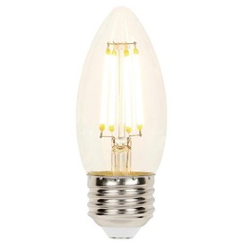 Westinghouse 4316900 60W Equivalent B11 Dimmable Clear Filament LED Light Bulb with Medium Base, Single Pack