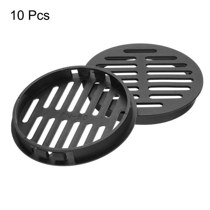 sourcing map 10Pcs 80mm/3.1in Air Vents Circular Soffit Vents, Black