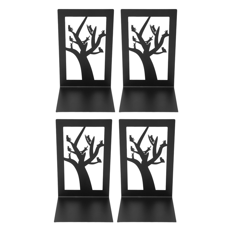 4Pcs Metal Book Ends Orderly Storage Arbitrary Adjustment Smoother Edges
