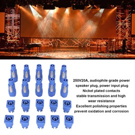 10 Sets 3 Pin PowerCon Male Female Plug, Professional Stage Light Power Cable Connectors, for Power or Input or Output Jacks, for LED Large Screen Speaker