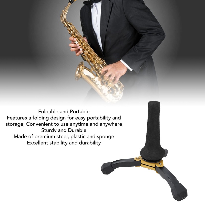 Soprano Sax Stand Foldable Portable Prevent Slip Saxophone Tripod Holder