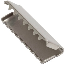 AERZETIX - Set of 10 - End pieces with crimp claw/crimp prong band ends - clasps/clip clips for handles, shoulder straps, belt straps - silver - made of metal, Silver 30x9mm