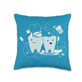 Healthy Teeth Brushing Throw Pillow