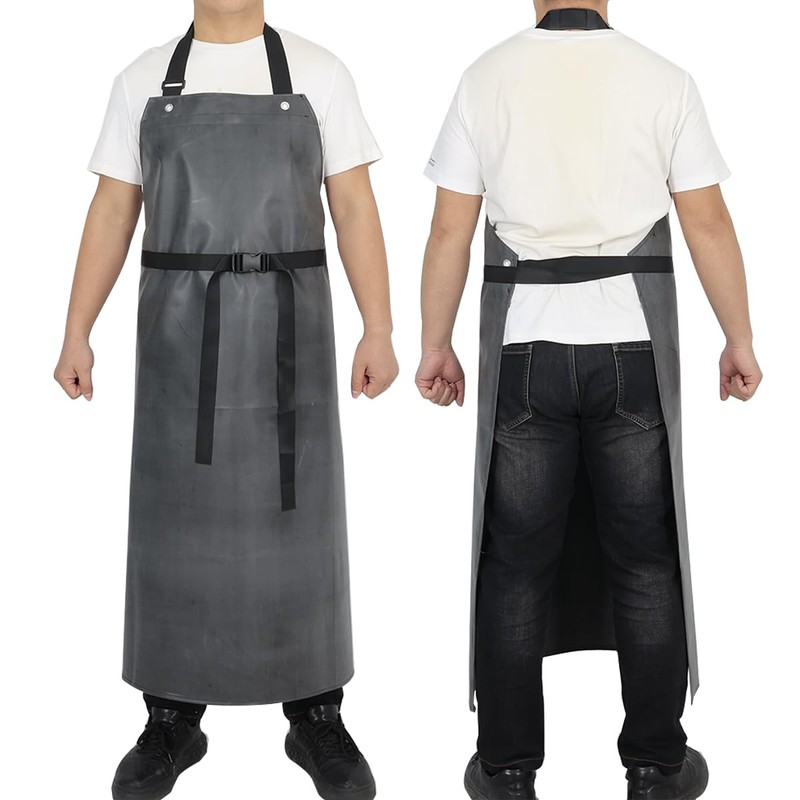 STPGIFC Thick Rubber Apron, Waterproof Apron Butcher Heavy Duty,45.3 Inch