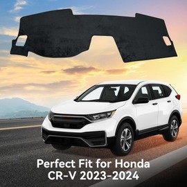 BEERTE Dashboard Cover Mat Fit for Honda CR-V 2023 2024 2025 Upgrade Flannel Dash Cover CRV Car Black Dash Cover Sunshade Glare UV Rays Protector(Without HUD)