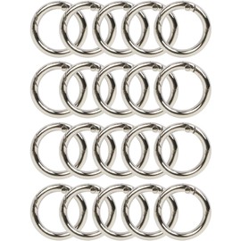 Llaveros Redondos de Metal con Resorte, 20 Piezas Hebilla de Anillo de Resorte, Anillos Redondos Anillo O de Puerta Ganchos de Resorte Hebilla de Llavero de Resorte Anillo O Plano