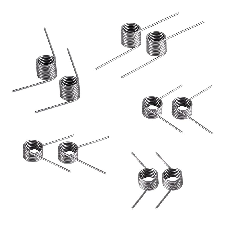 Qrity 10pcs 304 Stainless Steel Small Torsion Spring, Straight Torsion