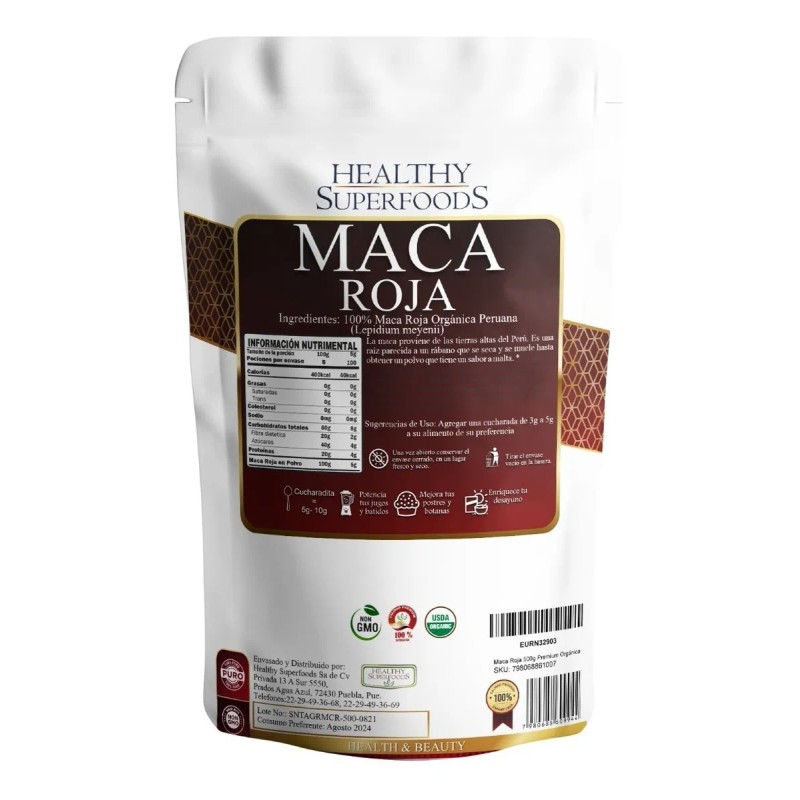 Maca Roja 500g Premium Orgánica