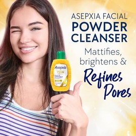 Asepxia Facial Cleanser Powder, Non-Abrasive Exfoliating Face Wash with Natural Pineapple Enzyme, Gentle Water-Activated Foaming Lather for Oily Skin, 1.4 oz (Pack of 2)