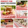 12 Pack Red and White Plastic Checkered Tablecloth, Premium Decorative