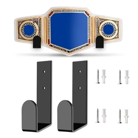 PrreDeACCE 2Pcs Wrestling Championship Belt Display Holder for Wall,Wrestling Championship Belt Wall Mount Display Case,Belt Horizontal Wall Mount Organizer Perfect Belt Hanger for Adults