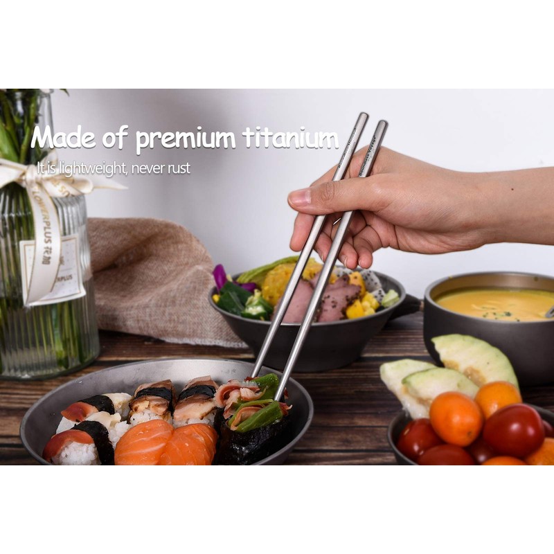 Boundless Voyage Outdoor Titanium Chopsticks Ultralight Square Titanium Chopsticks Lightweight
