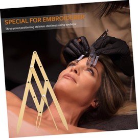 Angoily 3pcs Sliding Stainless Steel Eyebrow Ruler Golden Ratio Measurement Tool for Eyebrow Contour for Beginners and Professionals Convenient Carry Design