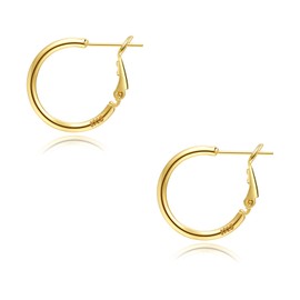 Large Gold Hoop Earrings for Women Big Gold Hoop Earrings 14K Real Gold Plated Hypoallergenic Thin Gold Hoop Earrings Sterling Silver Gold Hoop Earrings for Womens Extra Large Medium Gold Hoop Earrings