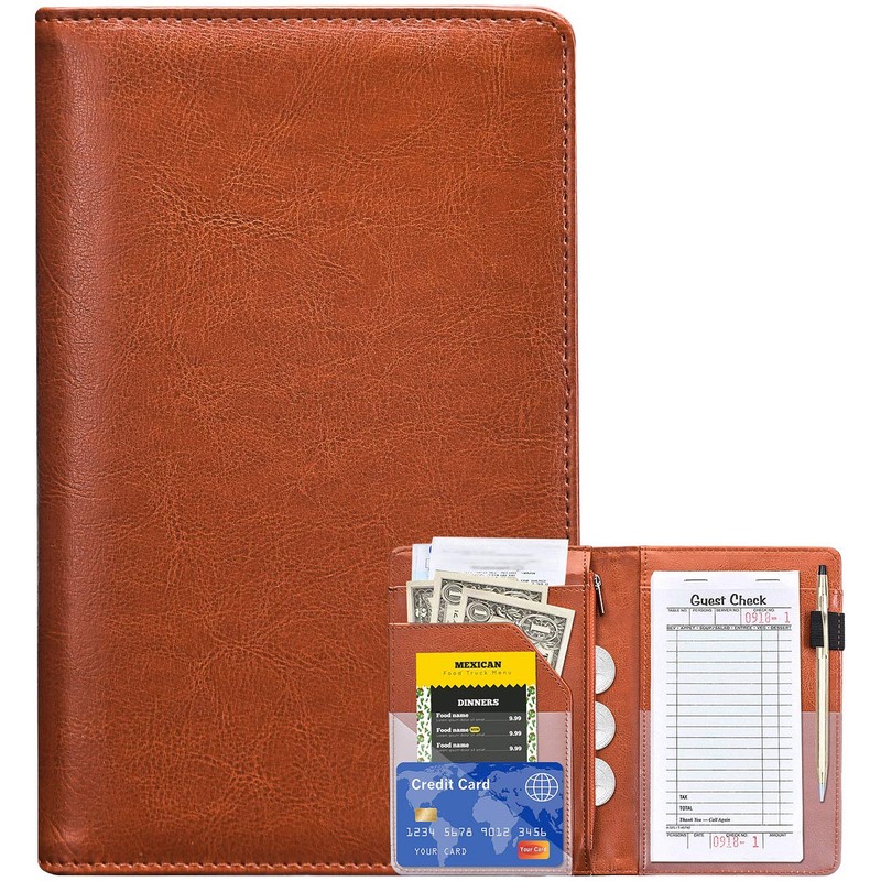 Server Books for Waitress - Leather Waiter Book Server Wallet
