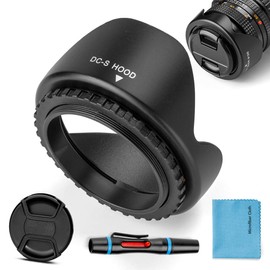 Reversible 55mm Lens Hood,Fotover Universal Tulip Flower Lens Hood Sun Shade with Centre Pinch Lens Cap for Canon Nikon Sony Pentax Olympus Fuji Camera