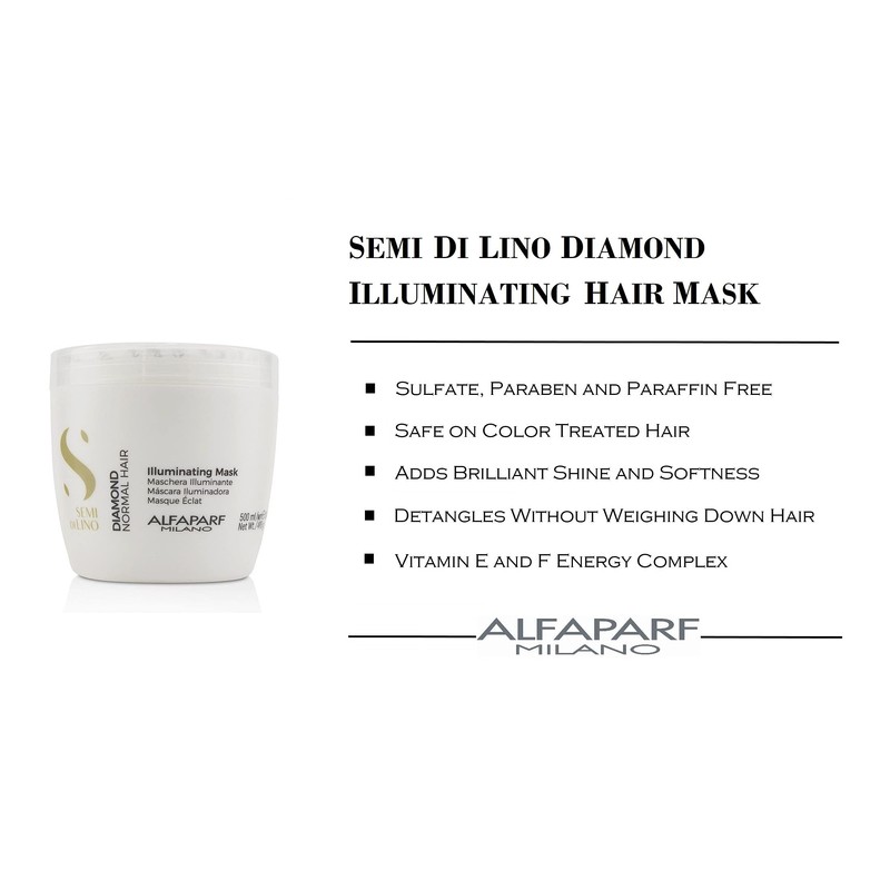 Alfaparf Milano Semi Di Lino Diamond Illuminating Mask, Colourful, 500