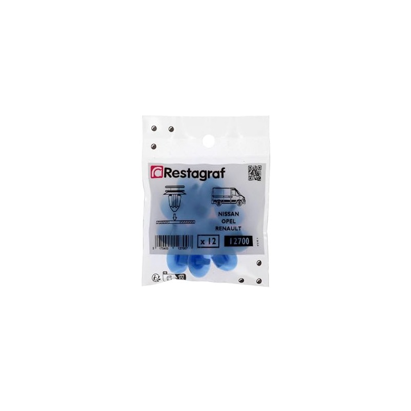 Restagraf Renault Dacia Car Belt Clip 6.2mm x 12.2mm Blue