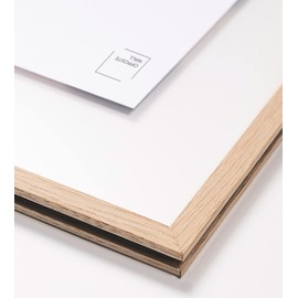 Opposite Wall Floating Natural Solid Oak Wood Frame with Clear Acrylic Panels, 8x10 in | 20x25 cm | Floating Picture Frame to Display Photos, Artwork, Posters, or Pressed Flowers | Vertical or Horizontal Wall Mount