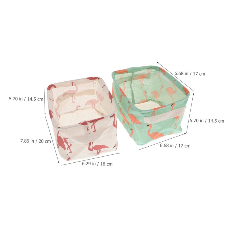 Ipetboom 2pcs Cotton Storage Basket Cartoon Design Organizing Holder Random